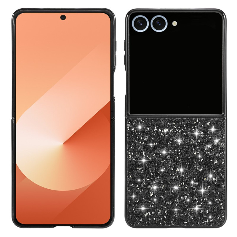 Samsung Galaxy Z Flip 8-hoesje met glitters en een gegalvaniseerd frame