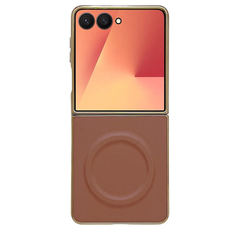 Samsung Galaxy Z Flip 8-hoesje met magneetsluiting en Nappa-textuur
