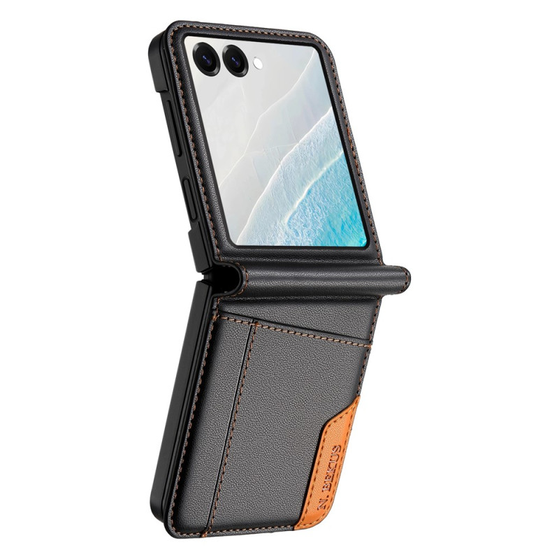 Samsung Galaxy Z Flip 8-hoesje met kaarthouder en magnetische sluiting van N.BEKUS