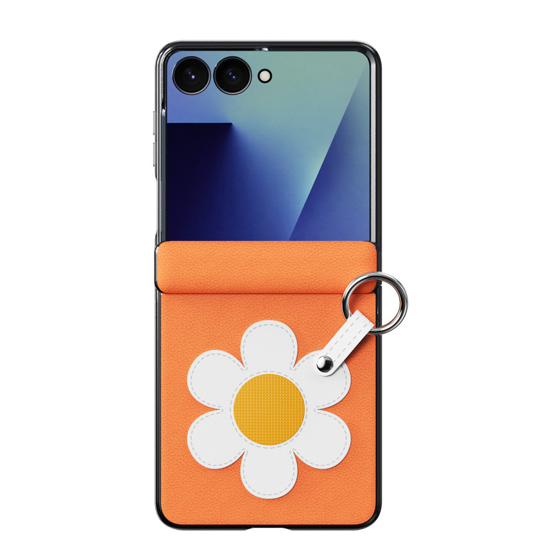 Samsung Galaxy Z Flip 8-hoesje met bevestigingsring en Marguerite-draagband