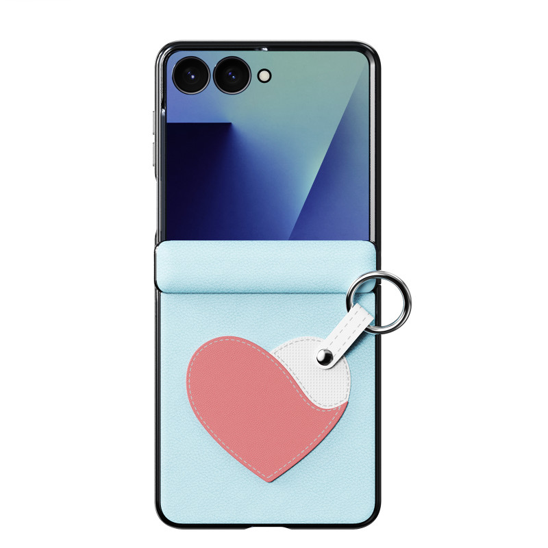Samsung Galaxy Z Flip 8-hoesje met bevestigingsring en hartvormige polsband
