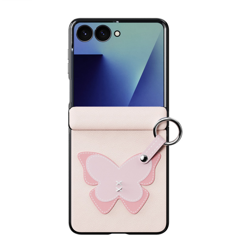 Samsung Galaxy Z Flip 8-hoesje met bevestigingsring en vlinder-draagriem