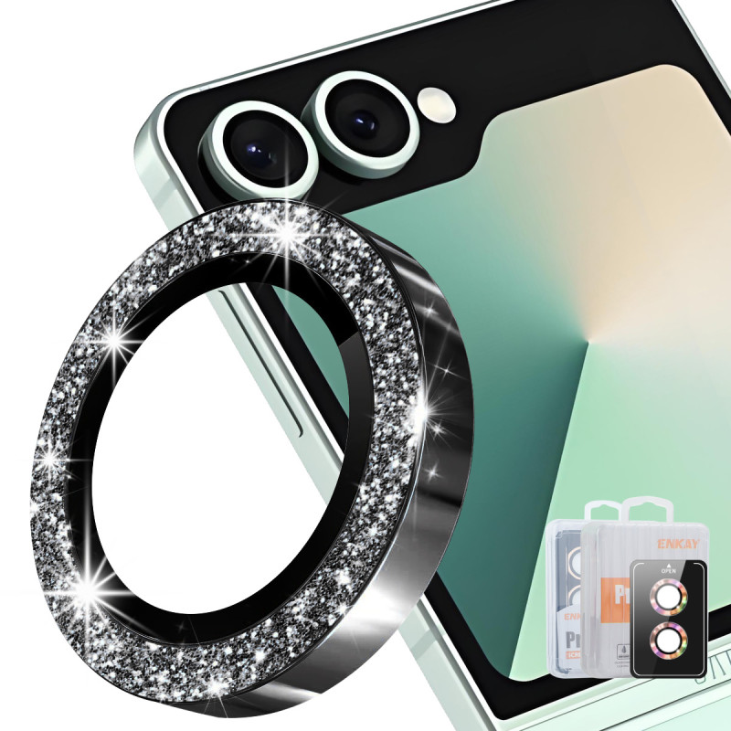 Beschermglas voor Samsung Galaxy Z Flip met 8 strass-ringen
