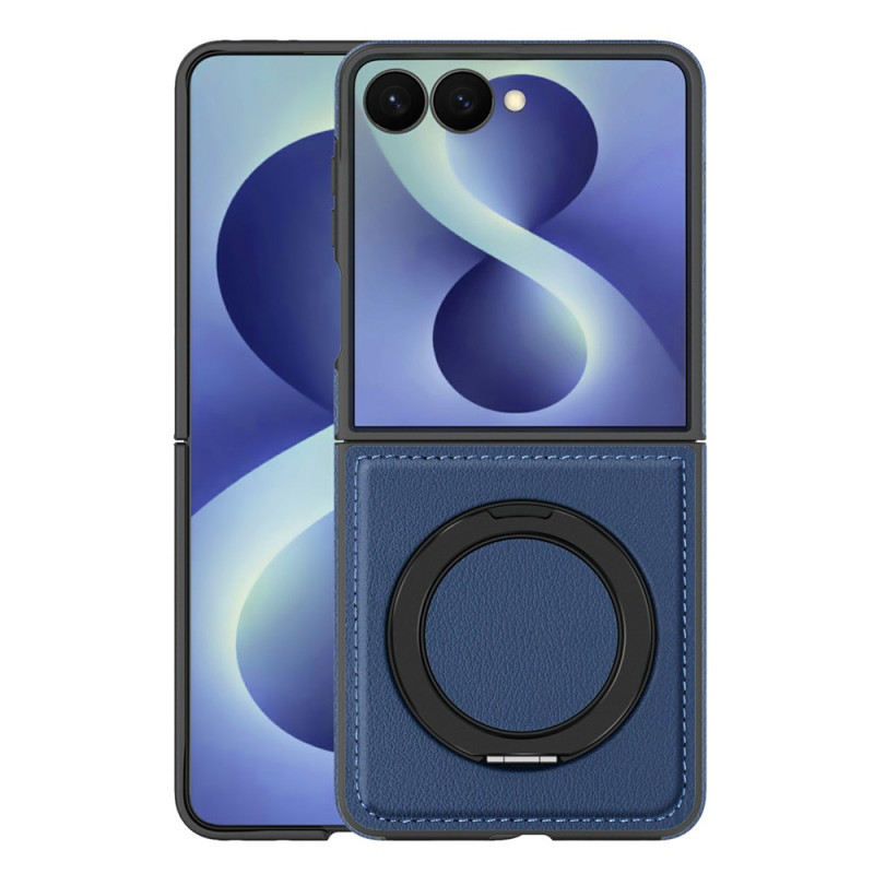 Magnetische hoes voor de Samsung Galaxy Z Flip 8 met ringhouder in leerlook