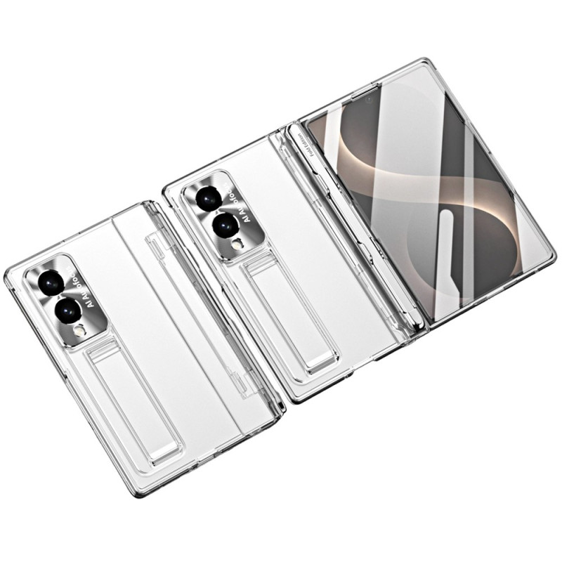 Harde hoes voor de Samsung Galaxy Z Fold 8 met geïntegreerde standaard en beschermglas