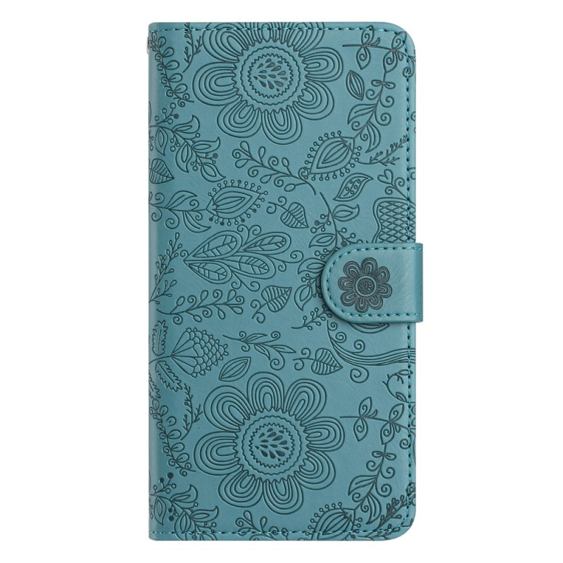 Housse Samsung Galaxy A27 5G à Motif Floral à Lanière