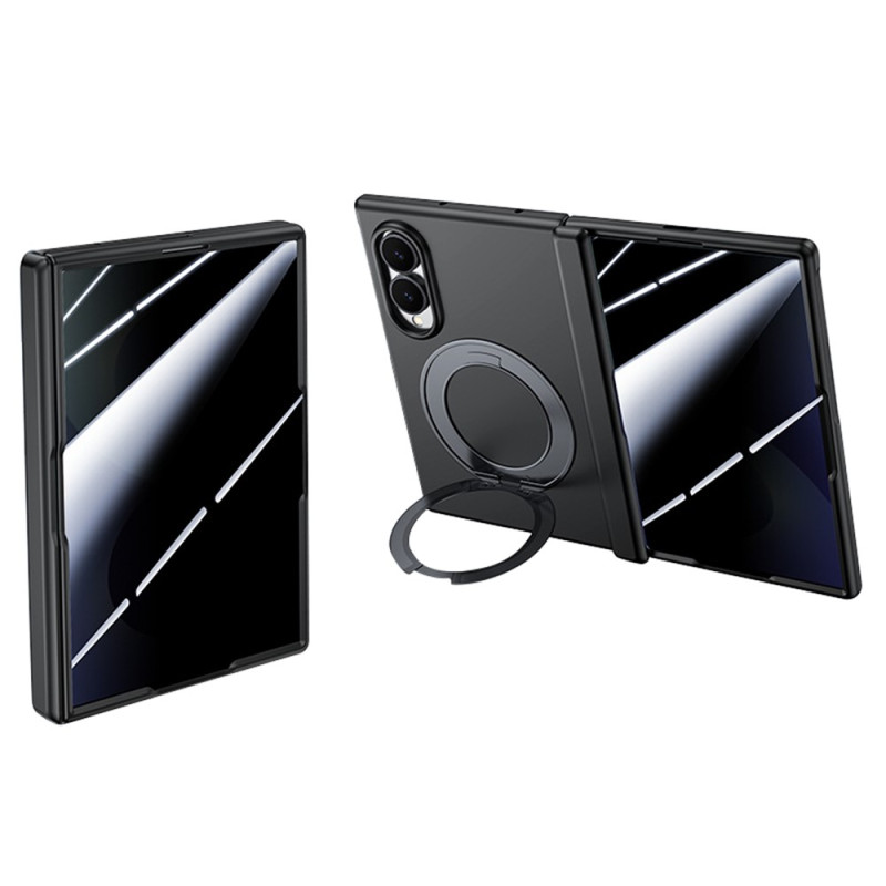 Magnetische hoes voor de Samsung Galaxy Z Fold 8 met ring en gehard glas met antispionagefunctie