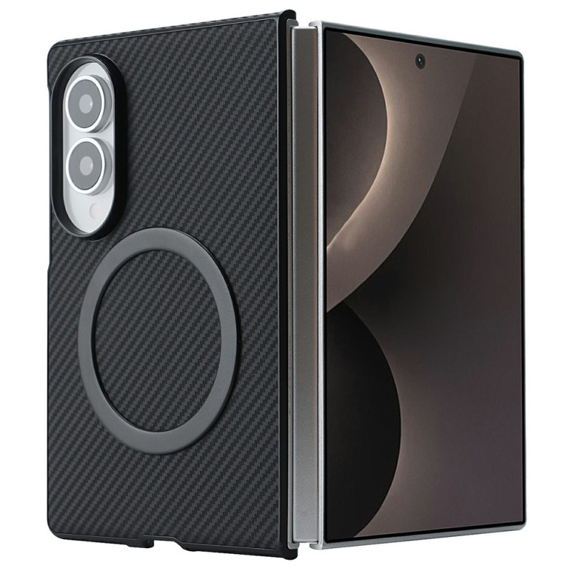 Samsung Galaxy Z Fold 8-hoesje van koolstofvezel met magnetische ring