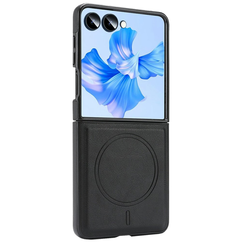 Samsung Galaxy Z Flip 8-hoesje met magneetsluiting en leerlook met nerf