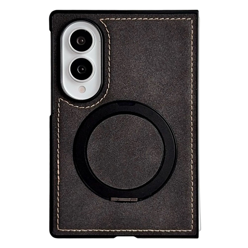 Magnetische hoes voor de Samsung Galaxy Z Fold 8 met leerlook en draaibare standaard