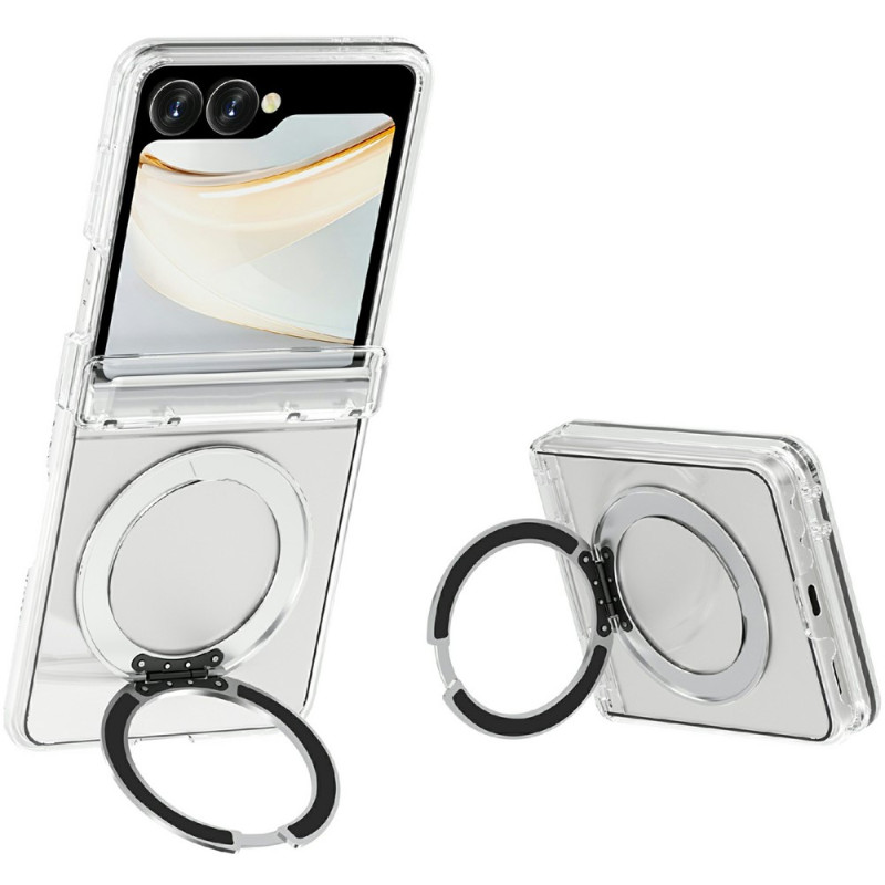 Doorzichtige magnetische hoes voor de Samsung Galaxy Z Flip 8 met draaibare standaard