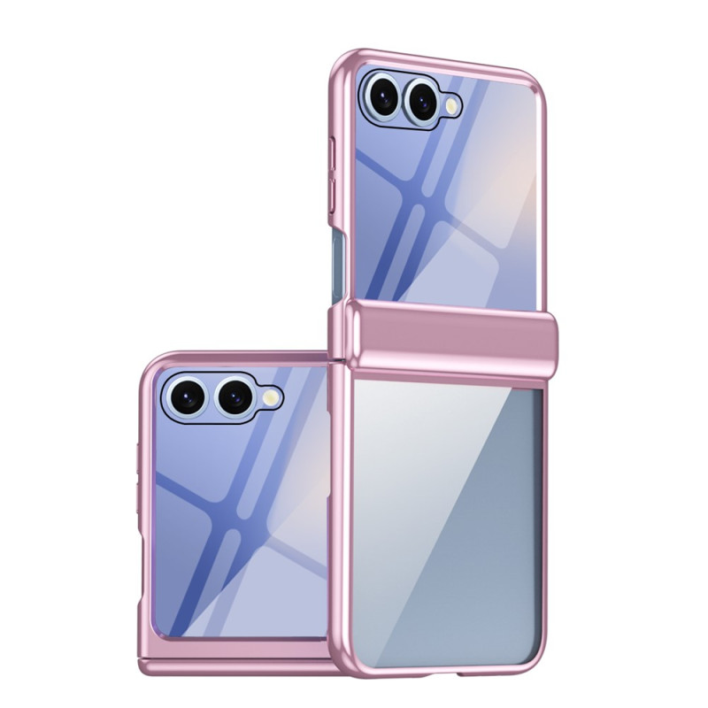Doorzichtige hoes voor de Samsung Galaxy Z Flip 8 met bescherming voor het scharnier en gehard glas