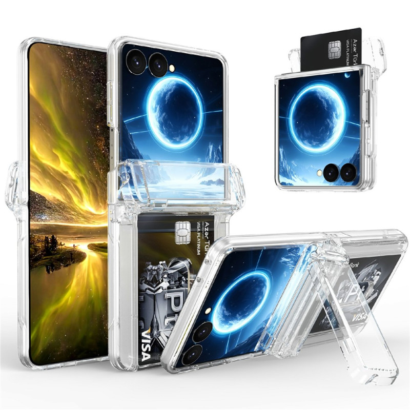 Samsung Galaxy Z Flip 8-hoesje met kaarthouder en standaard