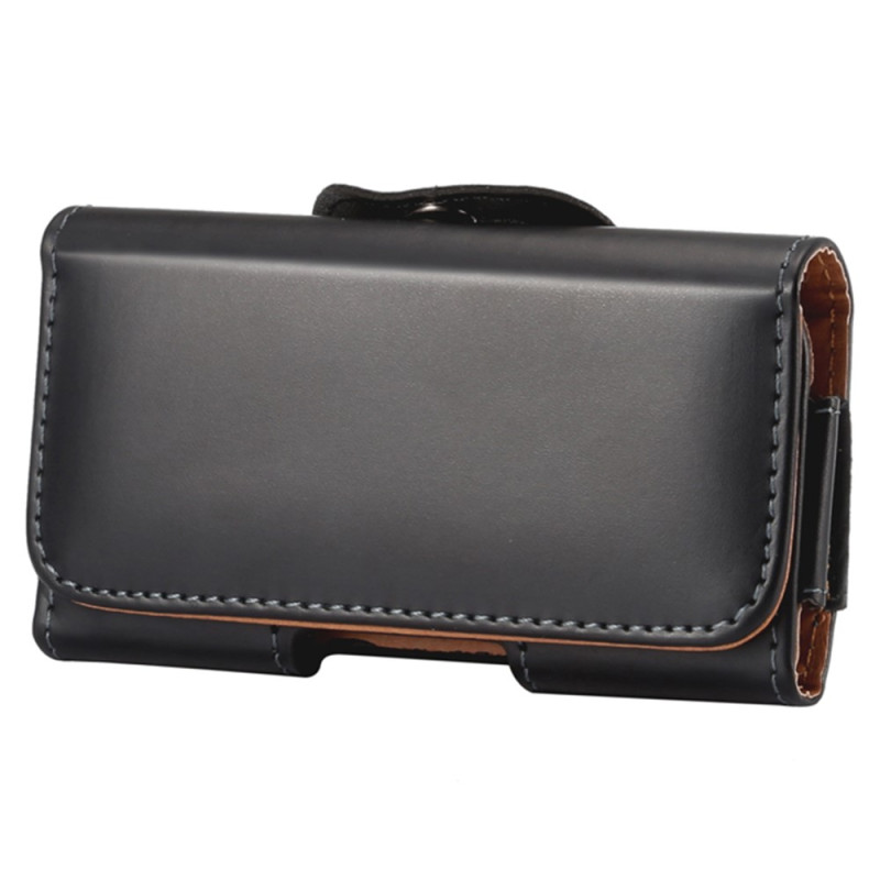 Verticale riemhoes van glanzend PU-leer met clip voor smartphones van 6,7 tot 6,9 inch