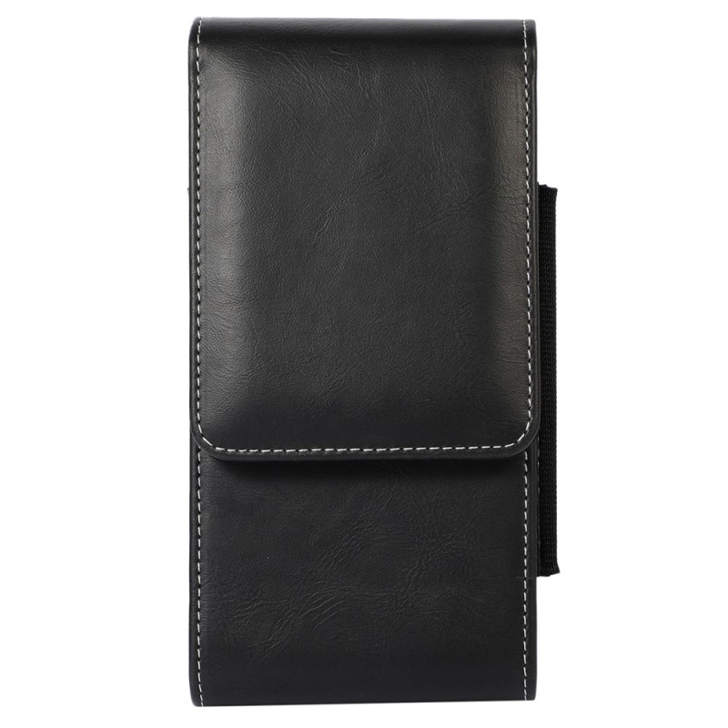 Verticale riemhoes van PU-leer met dubbel vak en kaarthouder voor een smartphone van 6,7 inch
