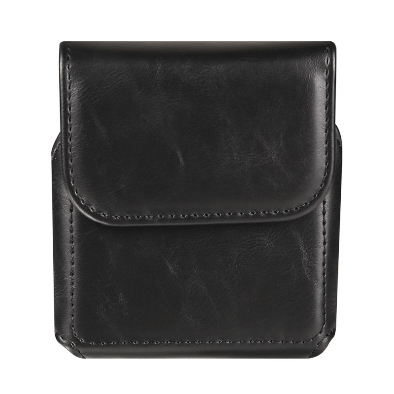 Riemhoesje van PU-leer met Crazy Horse-look voor de Samsung Galaxy Z Flip en opvouwbare smartphones