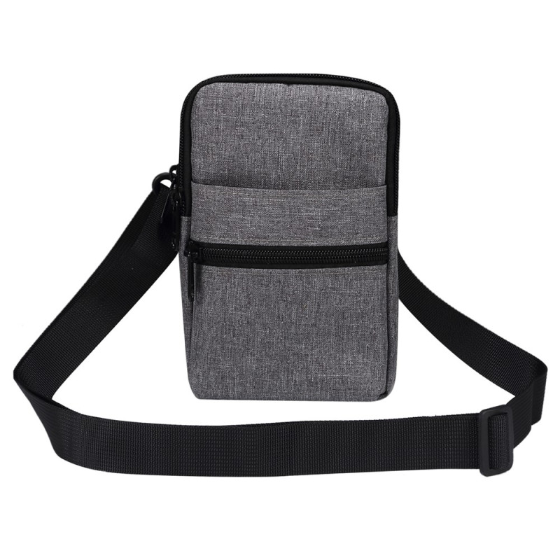 Waterdichte denim schoudertas en heuptas voor smartphones tot 7,2 inch