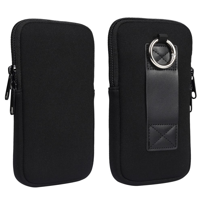 Universele nylon hoes voor een smartphone van 7,2 inch met dubbele ritssluiting