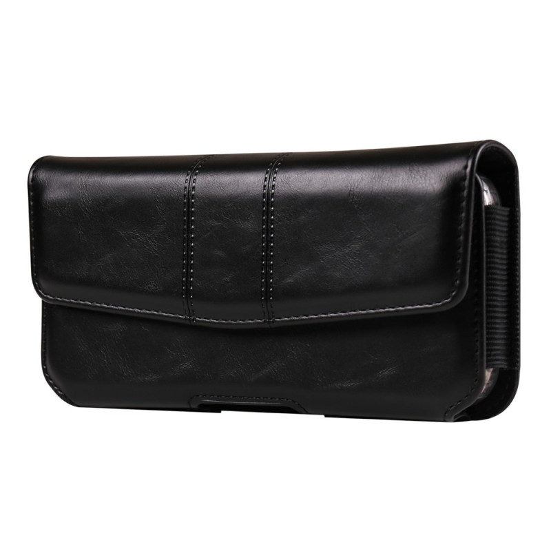 Universele horizontale riemhoes van PU-leer voor smartphones van 7,2 inch met kaarthouder