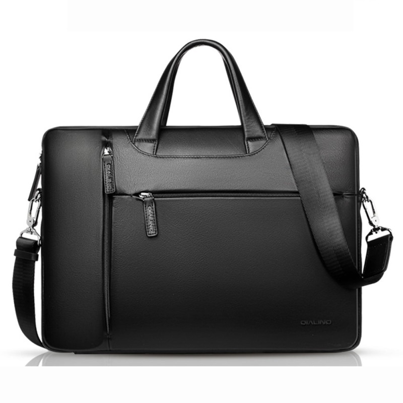 Sac Business Laptop 15 pouces en Cuir Véritable QIALINO