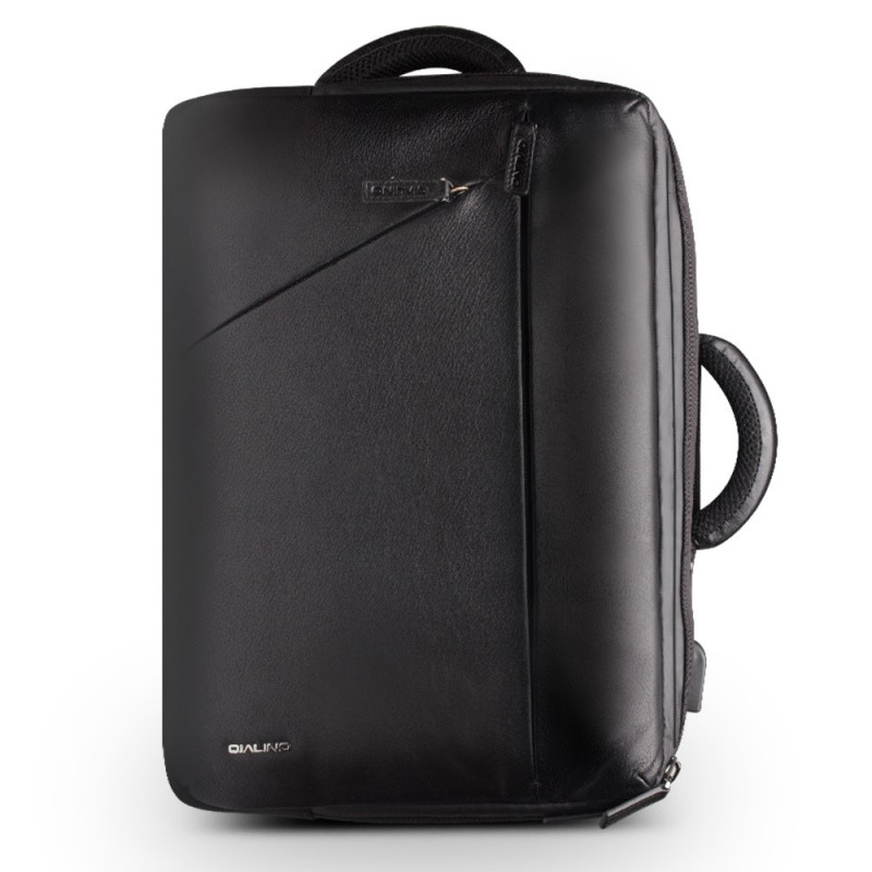 QIALINO 15-inch laptoptas voor zakelijk gebruik, met antidiefstalbeveiliging, van echt leer
