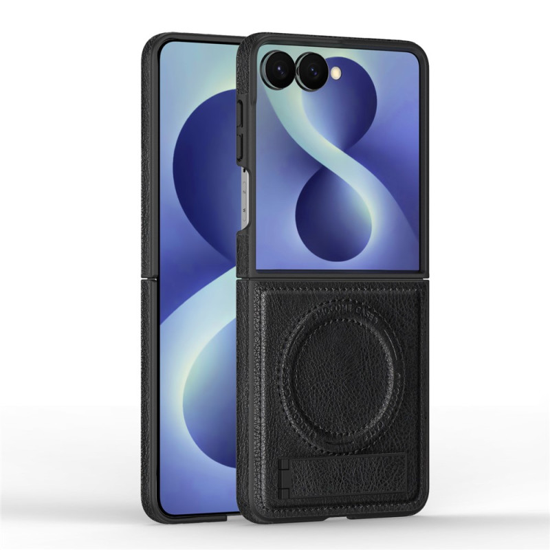 Samsung Galaxy Z Flip 8-hoesje met leerlook en standaard