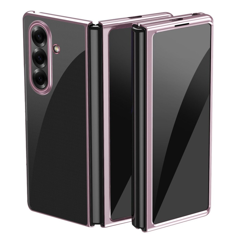 Ultra-transparante hoes voor de Samsung Galaxy Z Fold 8 met randen in metaaleffect