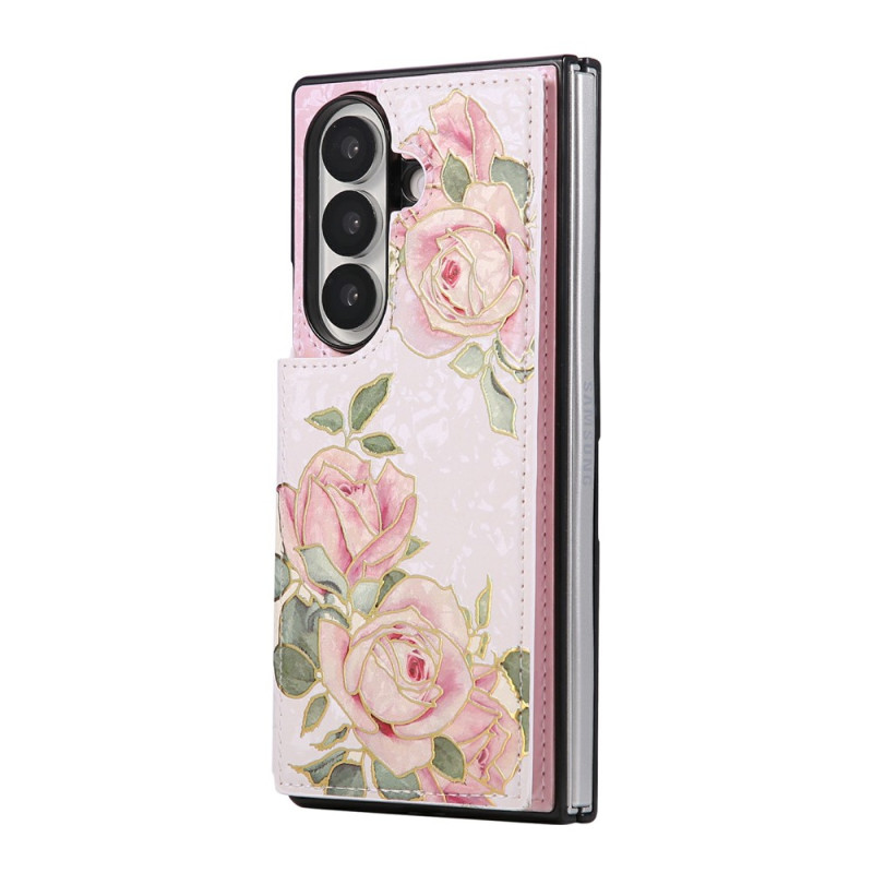 Samsung Galaxy Z Fold 8 Ultra-hoesje met bloemenmotief en kaarthouder (RFID)