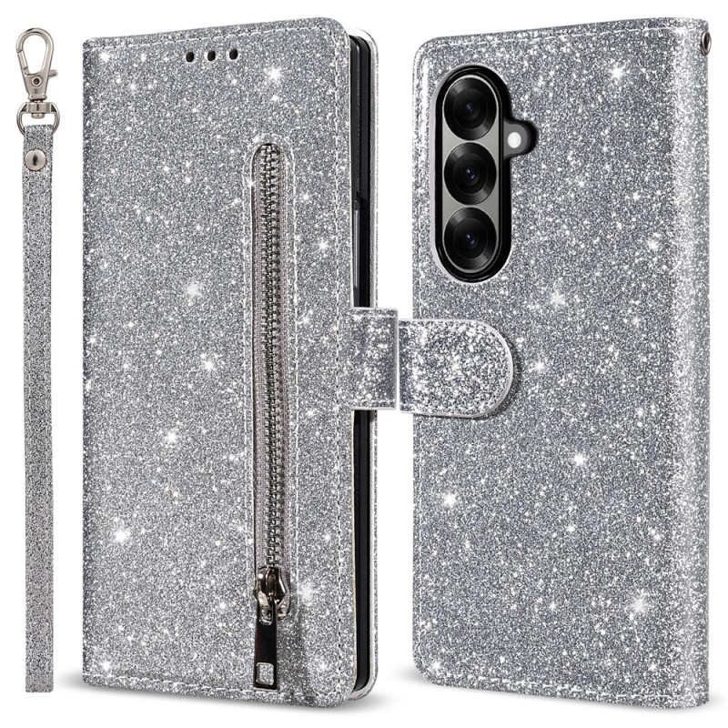 Samsung Galaxy Z Fold 8 Ultra-hoesje met glitters en draagriempje