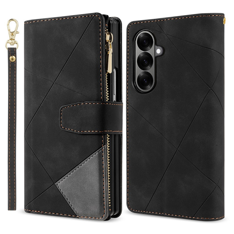 Samsung Galaxy Z Fold 8 Ultra-hoesje in portemonnee-stijl met suède-look in twee kleuren