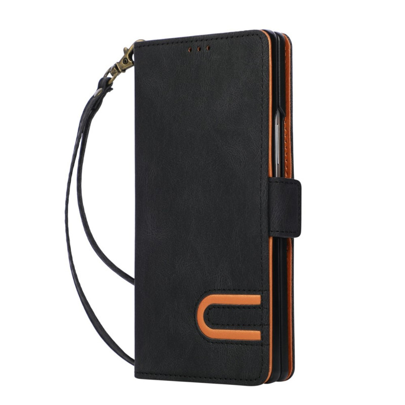 Hoesje voor Samsung Galaxy Z Fold 8 Ultra met leerlook