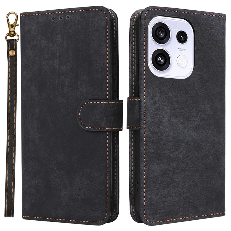 Oppo Reno 16 5G / 16 Pro 5G-hoesje met suède-look en riem (RFID)