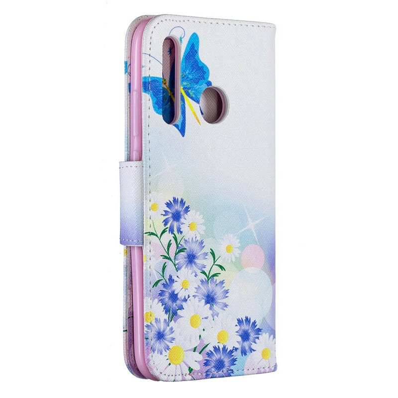 Huawei P Smart Plus Case 2019 Beschilderde Vlinders en Bloemen