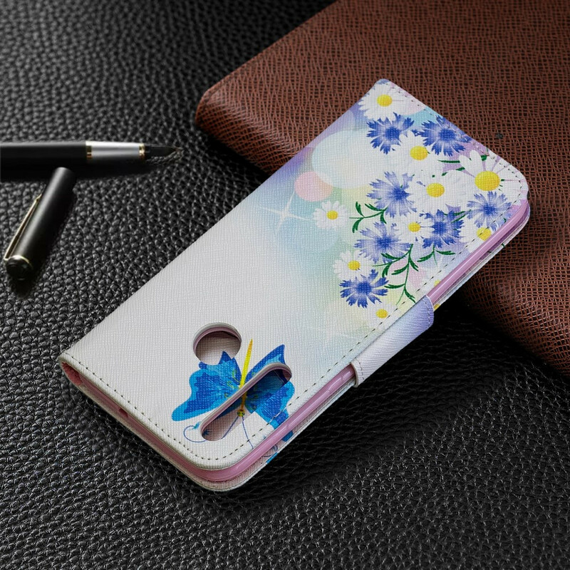 Huawei P Smart Plus Case 2019 Beschilderde Vlinders en Bloemen