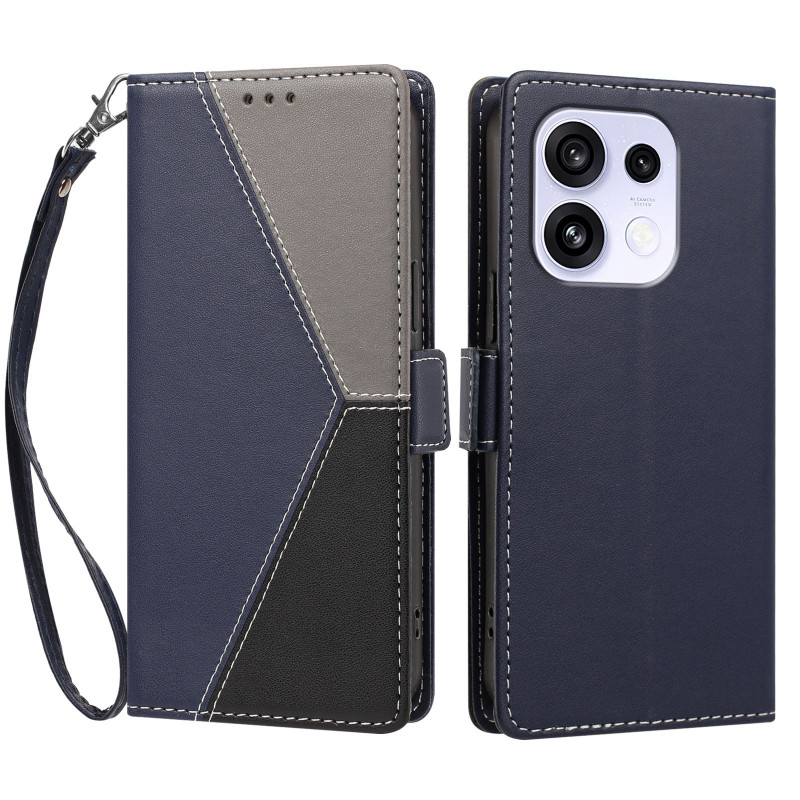 Driekleurige hoes voor Oppo Reno 16 5G / 16 Pro 5G met draagriem