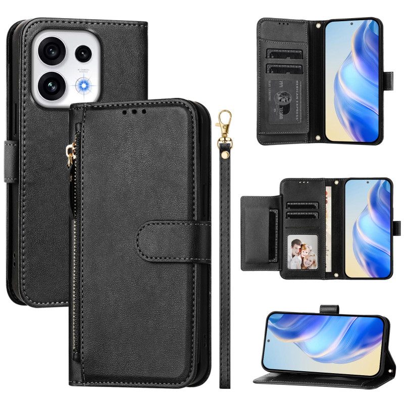 Oppo Reno 16 5G / 16 Pro 5G-hoesje in portemonnee-stijl met vak met ritssluiting