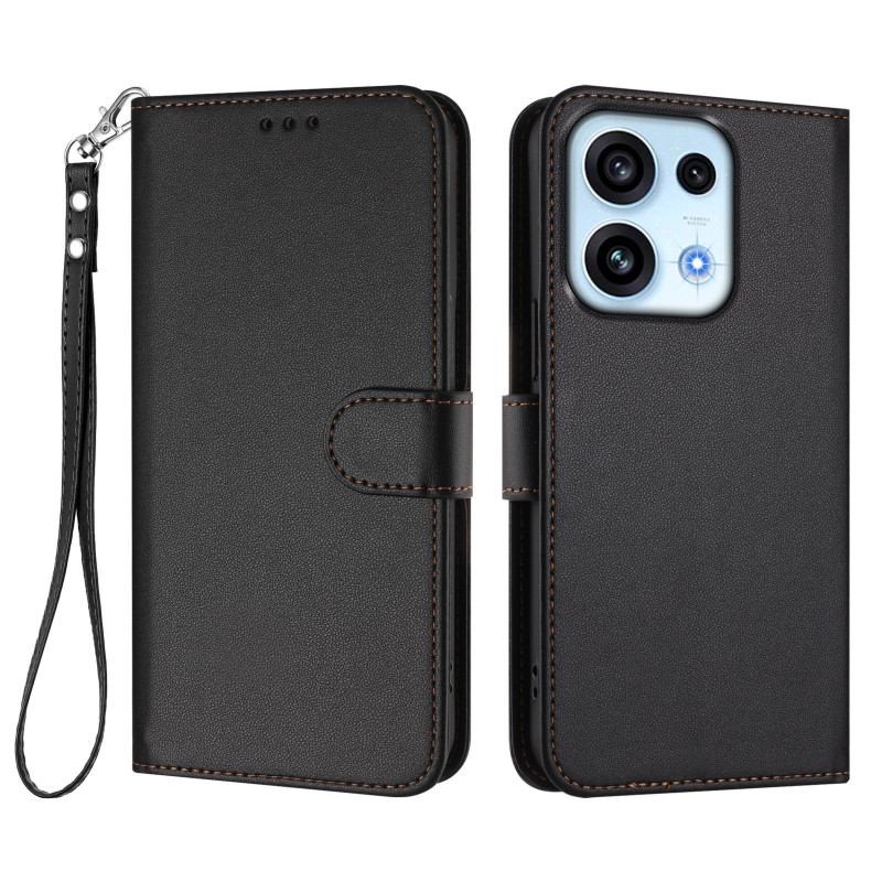 Oppo Reno 16 F 5G / 16 FS 5G-hoesje in leerlook met riem