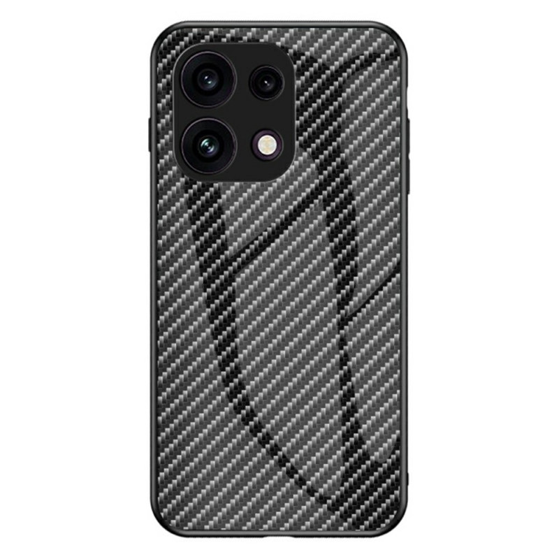 Oppo Reno 16 F 5G-hoesje van gehard glas met koolstofvezel-look