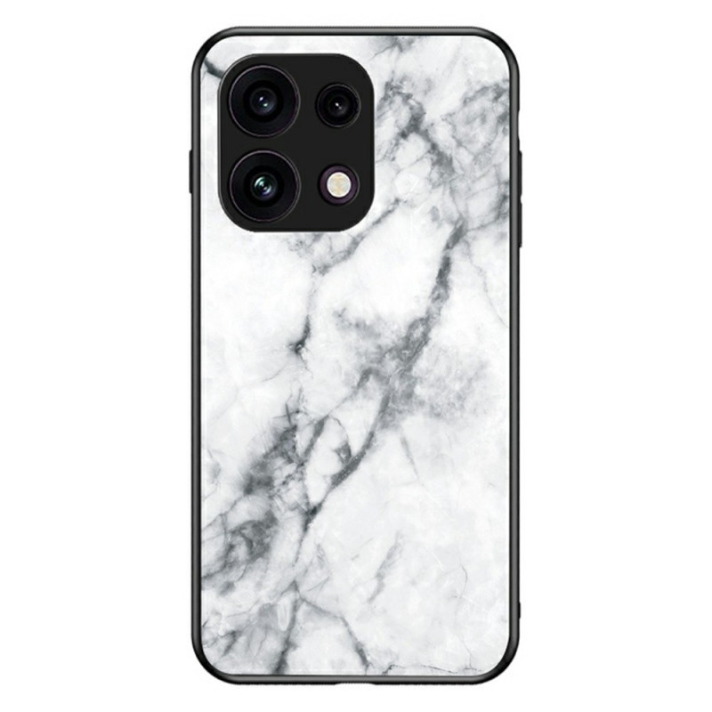 Oppo Reno 16 F 5G-hoesje van gehard glas met marmermotief