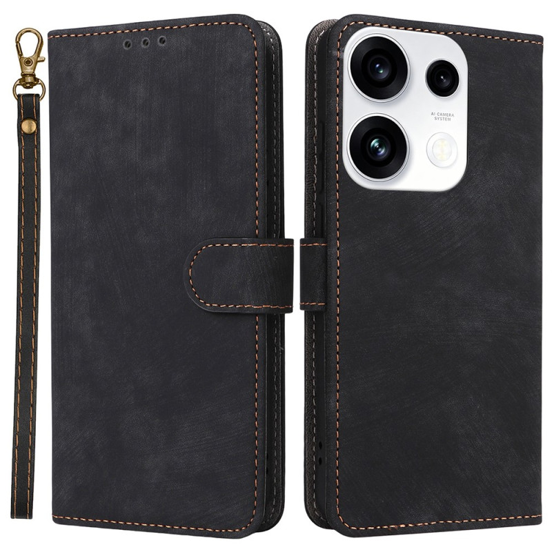 Oppo Reno 16 F 5G / 16 FS 5G-hoesje met suède-look en draagriempje