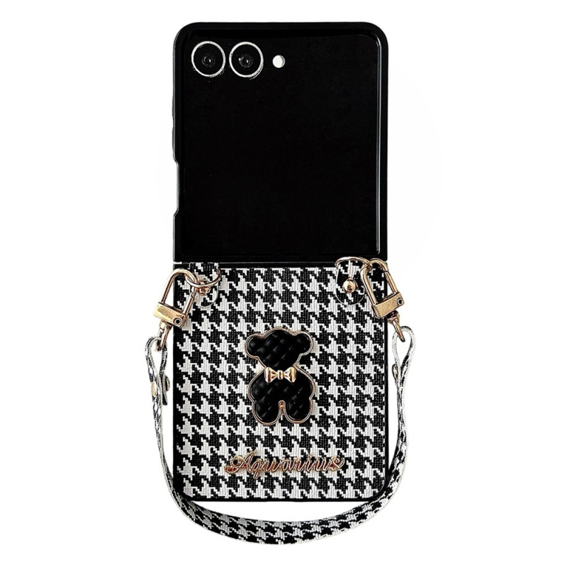 Samsung Galaxy Z Flip 8-hoesje met beertje en riem