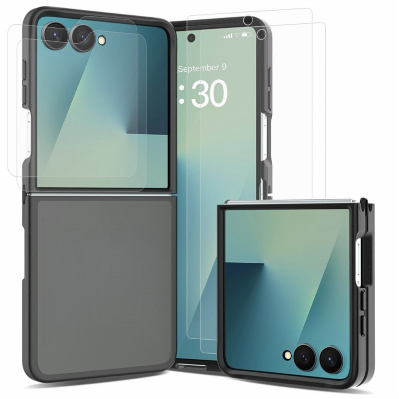 Samsung Galaxy Z Flip 8-hoesje met beschermfolie voor de buiten- en binnenkant van het scherm
