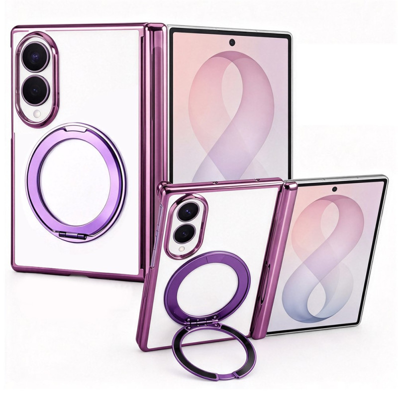 Samsung Galaxy Z Fold 8-hoesje met steun en rand in metalen stijl