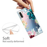 Samsung Galaxy Note 10 Transparant Waterverf Bloem Hoesje