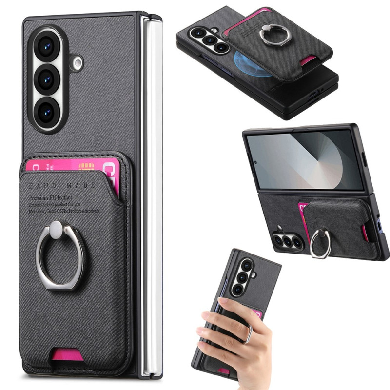 Samsung Galaxy Z Fold 8 Ultra-hoesje met magnetische sluiting en twill-effect, inclusief kaarthouder
