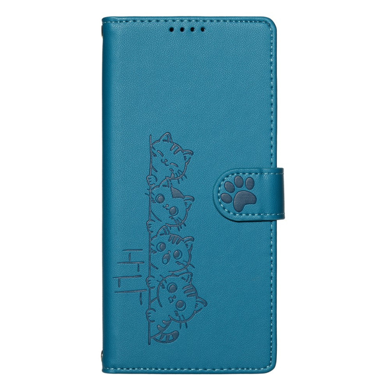 Xiaomi Redmi Note 17 Pro 5G-hoesje met kattenmotief en draagriem