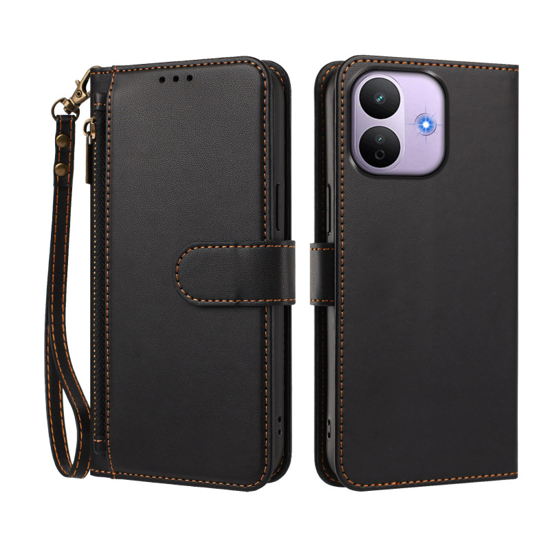 Xiaomi Redmi Note 17 Pro 5G-hoesje in portemonnee-stijl met stiksels