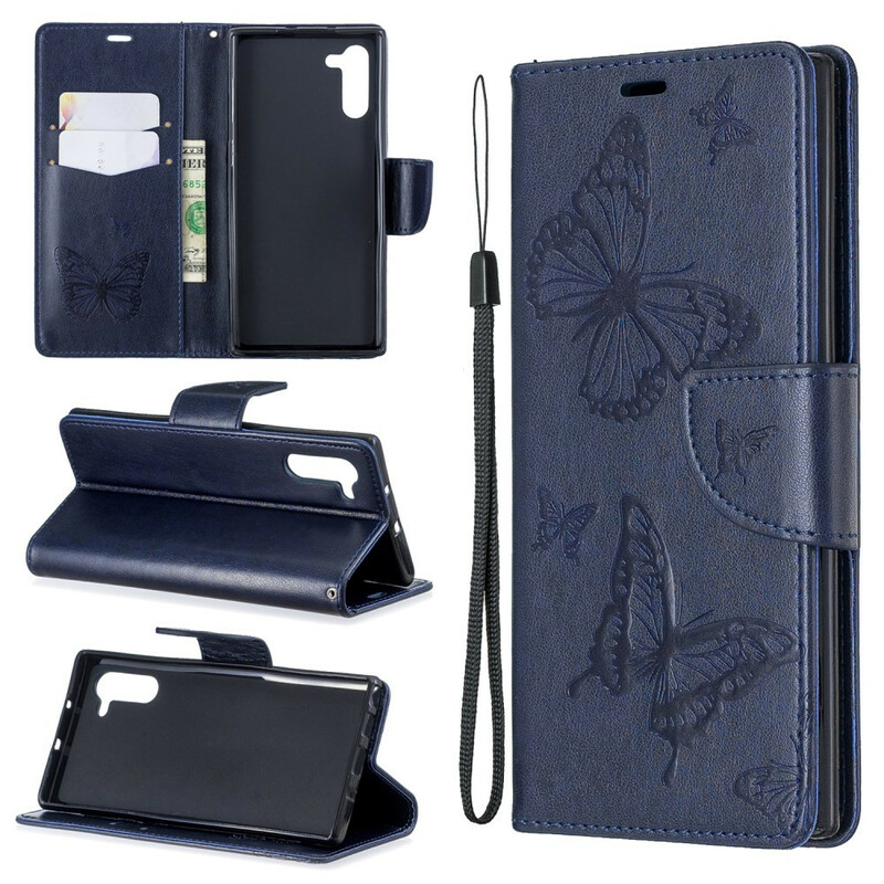 Samsung Galaxy Note 10 Hoesje Vlinders en Schuine Flap