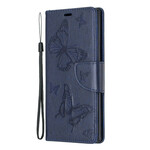 Samsung Galaxy Note 10 Hoesje Vlinders en Schuine Flap