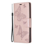 Samsung Galaxy Note 10 Hoesje Vlinders en Schuine Flap